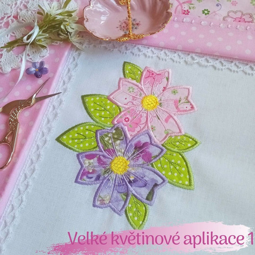 Vyšívací vzory - Velké květinové aplikace 1