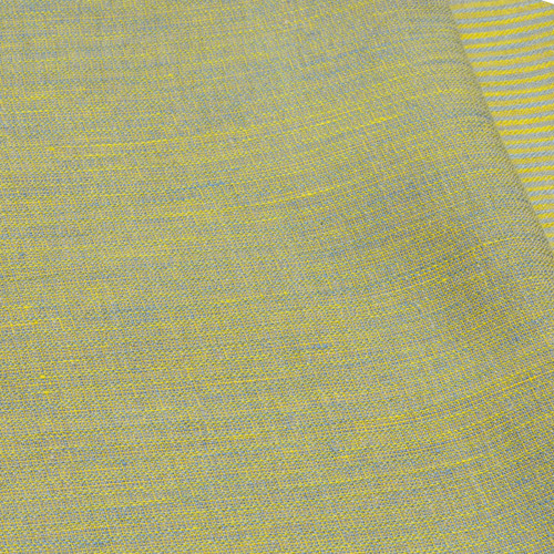 Vzor Kepr-plátno, žlutá s modrou 1_1, 190g/m2, len