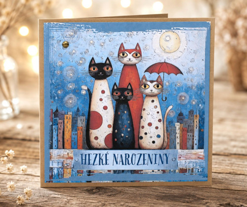 Kočičí narozeninová gratulace