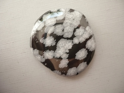 Placka - obsidián vločkový 40 mm, č.13f