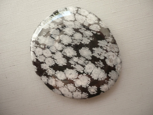 Placka - obsidián vločkový 45 mm, č.14f