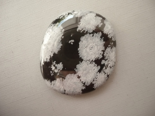 Placka - obsidián vločkový 46 mm, č.31f