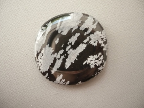 Placka - obsidián vločkový 38 mm, č.323f