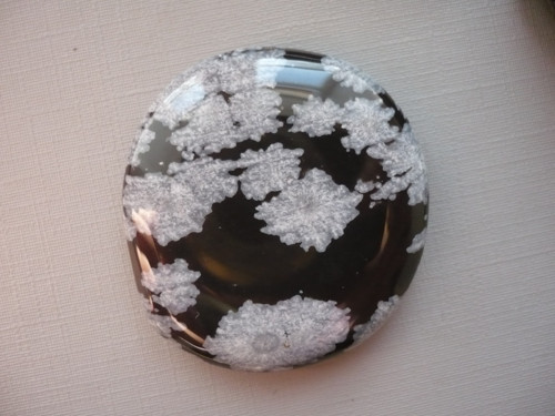 Placka - obsidián vločkový 40 mm, č.7