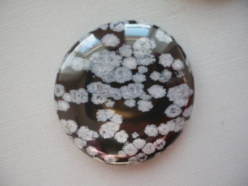 Placka - obsidián vločkový 43 mm, č.9
