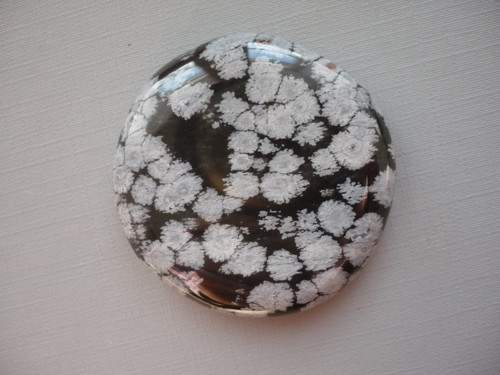 Placka - obsidián vločkový 44 mm, č.16