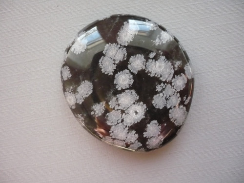 Placka - obsidián vločkový 42 mm, č.18