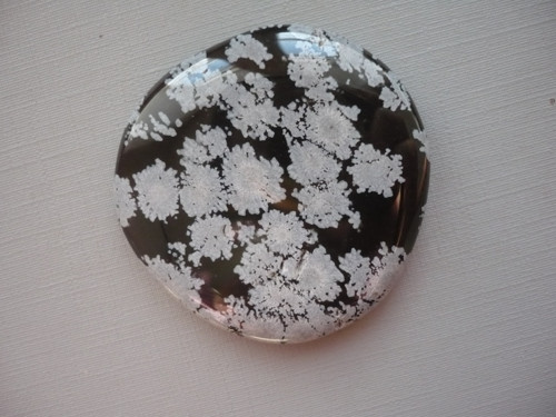 Placka - obsidián vločkový 44 mm, č.19