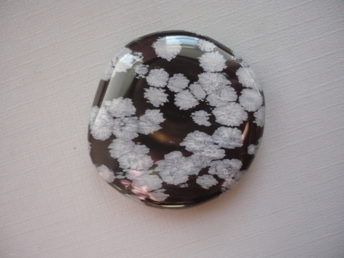 Placka - obsidián vločkový 38 mm, č.33