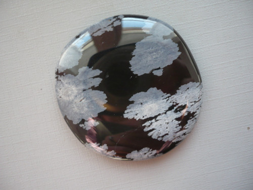 Placka - obsidián vločkový 45 mm, č.36