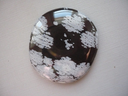 Placka - obsidián vločkový 45 mm, č.37