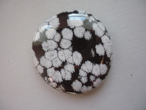 Placka - obsidián vločkový 42 mm, č.40