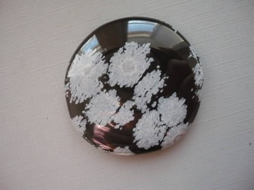 Placka - obsidián vločkový 45 mm, č.45
