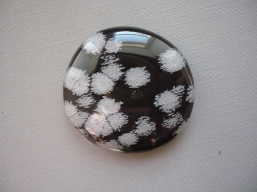 Placka - obsidián vločkový 37 mm, č.47