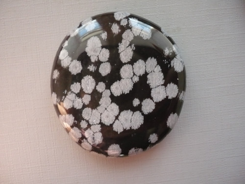 Placka - obsidián vločkový 43 mm, č.1106