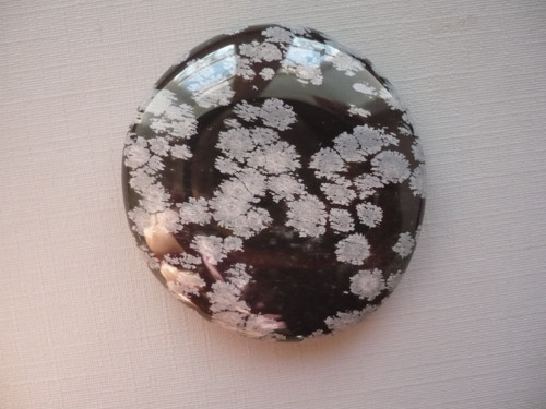 Placka - obsidián vločkový 42 mm, č.1111