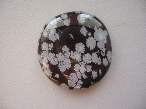 Placka - obsidián vločkový 39 mm, č.1113