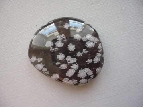 Placka - obsidián vločkový 38 mm, č.1131