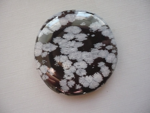 Placka - obsidián vločkový 45 mm, č.1140