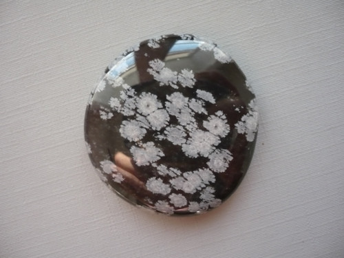 Placka - obsidián vločkový 38 mm, č.1141