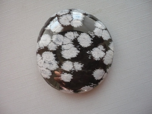 Placka - obsidián vločkový 41 mm, č.1142