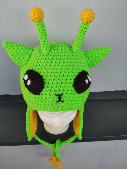 Green cat beanie