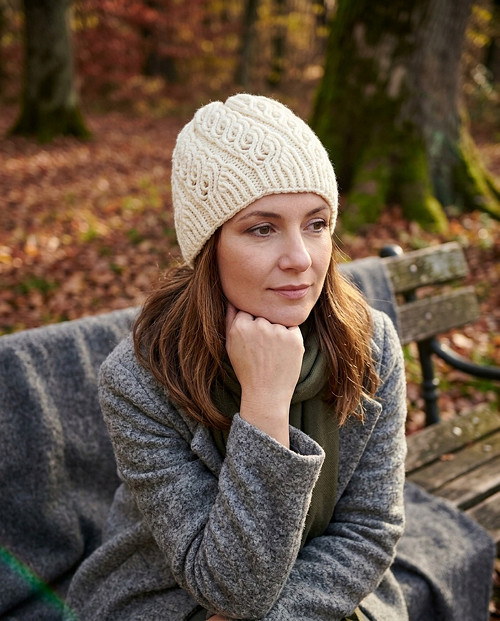 Dámská čepice 100% merino – Smetanová