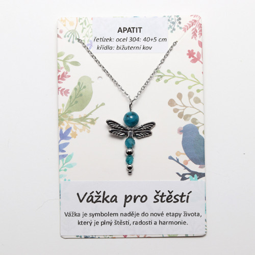 Náhrdelník - vážka pro štěstí - APATIT