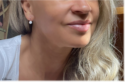 Stříbrné 925 naušnice s Opálem Rose gold
