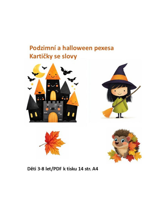 Pexeso Podzim a Halloween se slovními kartičkami