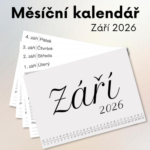 Měsíční kalendář – Září 2026 | PDF