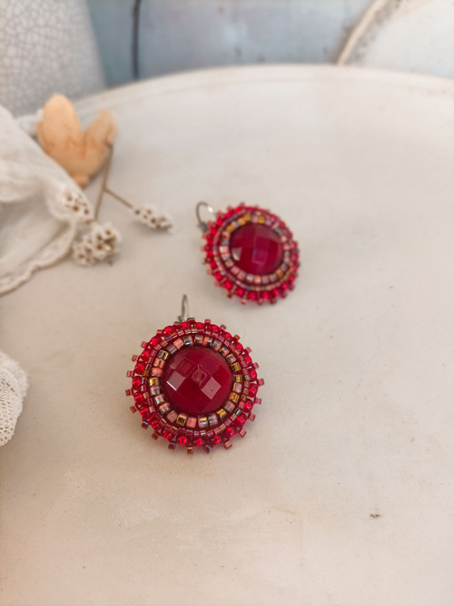 Mini earrings n.19 - vyšívané náušnice