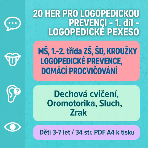 20 her a pexeso pro logopedickou prevenci 1.díl