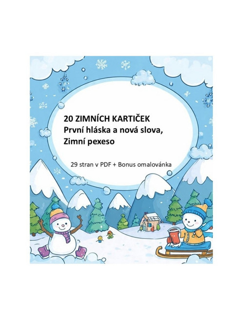 20 zimních kartiček první hláska a nová slova