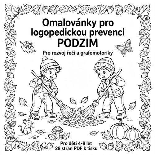 22x Omalovánky logopedické prevence - PODZIM + řeč