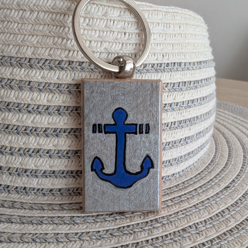Kotva - dřevěná klíčenka