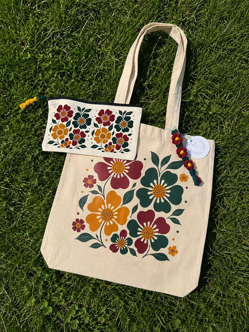 Plátěná taška podzim/ květiny Tote bag flowers