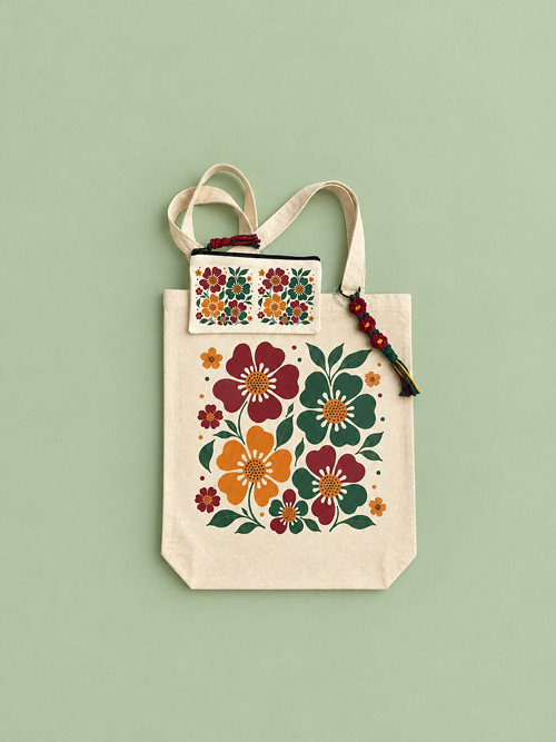 Plátěná taška podzim/ květiny Tote bag flowers