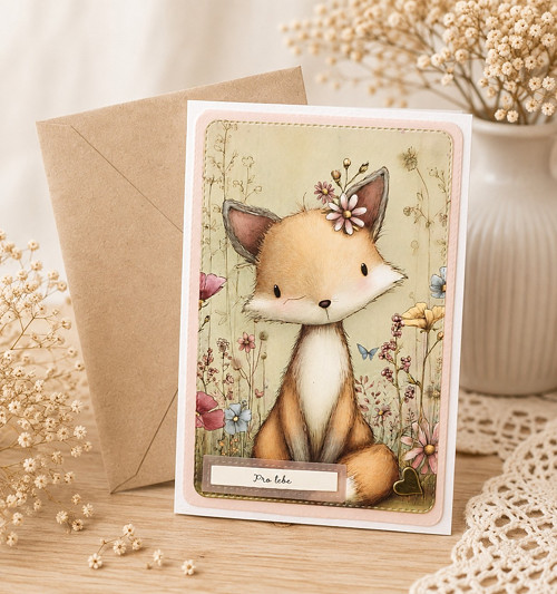 3D přání Pro tebe s motivem lištičky