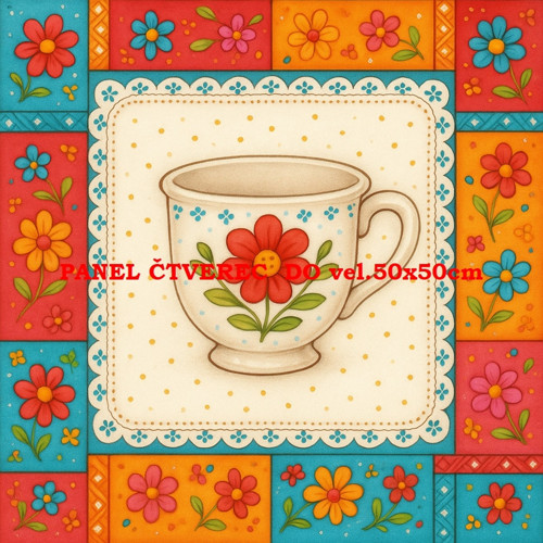 Bavlněný panel 10x10 cm