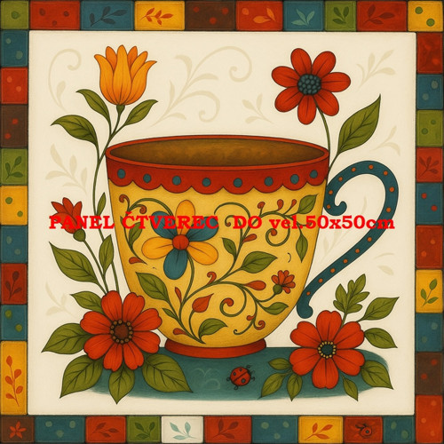 Bavlněný panel 10x10 cm