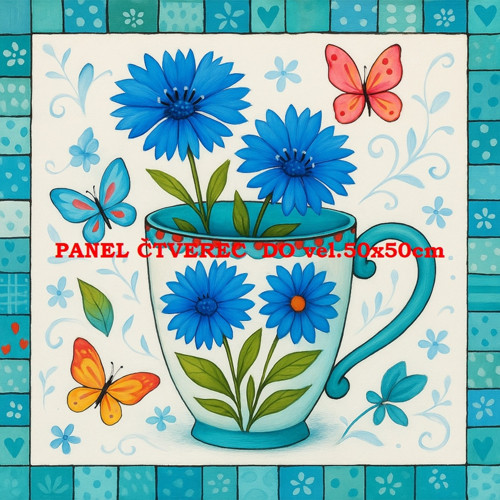 Bavlněný panel 10x10 cm