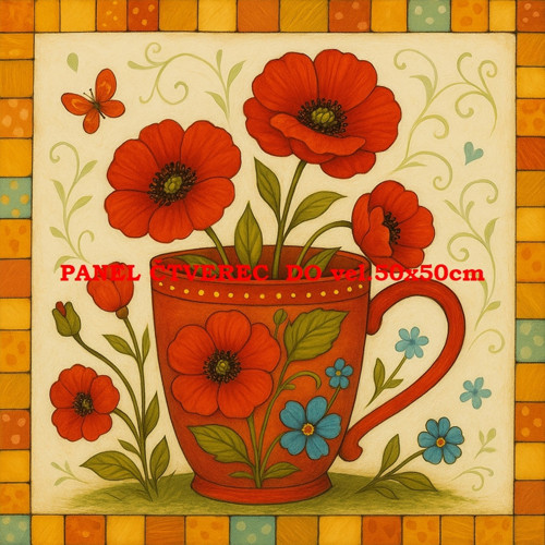 Bavlněný panel 10x10 cm