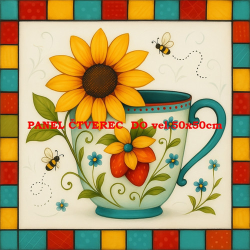 Bavlněný panel 10x10 cm — foto 1