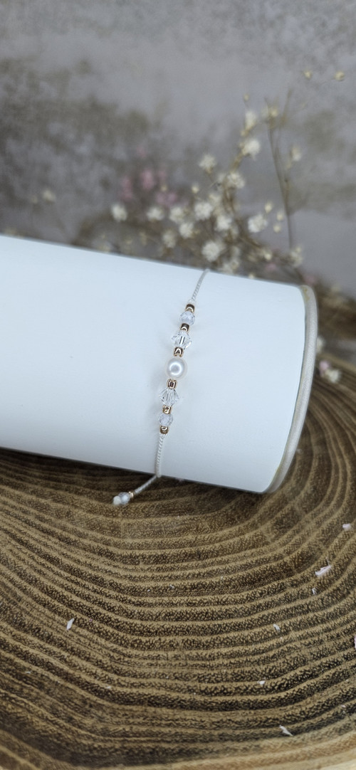 Náramek s říční perličkou, zirkony a SWAROVSKI