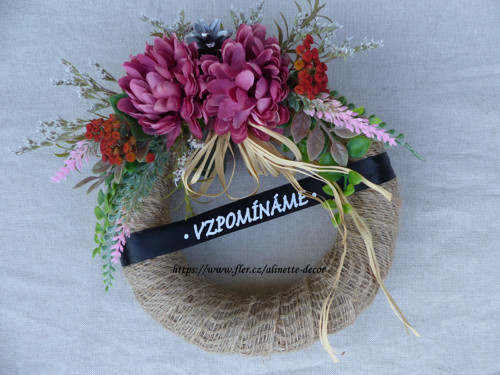 Dušičkový věneček jutový pr.20cm