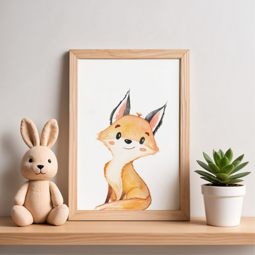 LIŠKA - Autorská ilustrace do dětského pokoje
