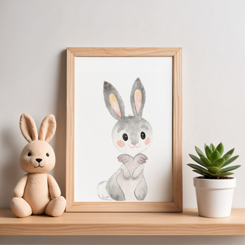 ZAJÍC - Autorská ilustrace do dětského pokoje
