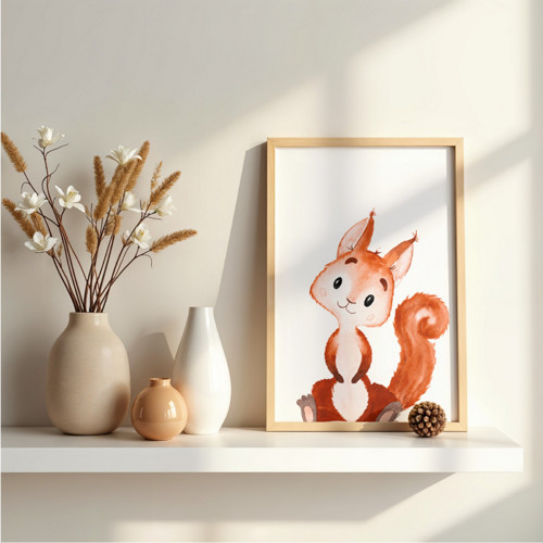 VEVERKA - Autorská ilustrace do dětského pokoje