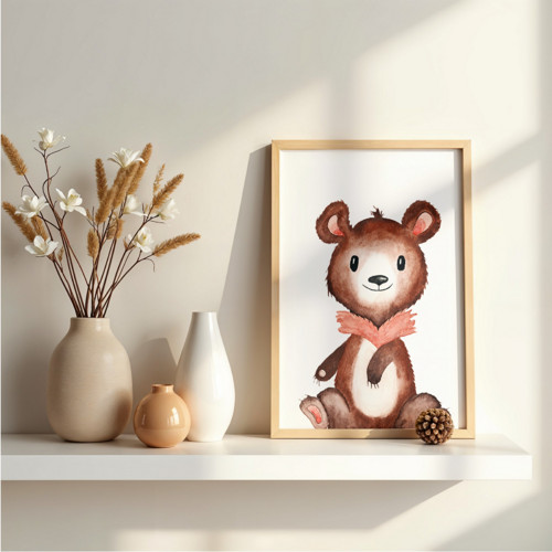 MEDVĚD - Autorská ilustrace do dětského pokoje